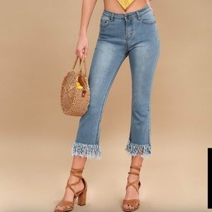 LuLus LIAM DISTRESSED FRAYED SKINNY JEANS